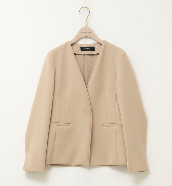 NOLLEY'S sophi「《セットアップ対応》ウォッシャブルWクロス2WAYストレッチジャケット」|ノーカラージャケット|