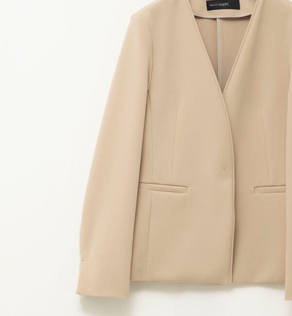 NOLLEY'S sophi「《セットアップ対応》ウォッシャブルWクロス2WAYストレッチジャケット」|ノーカラージャケット|