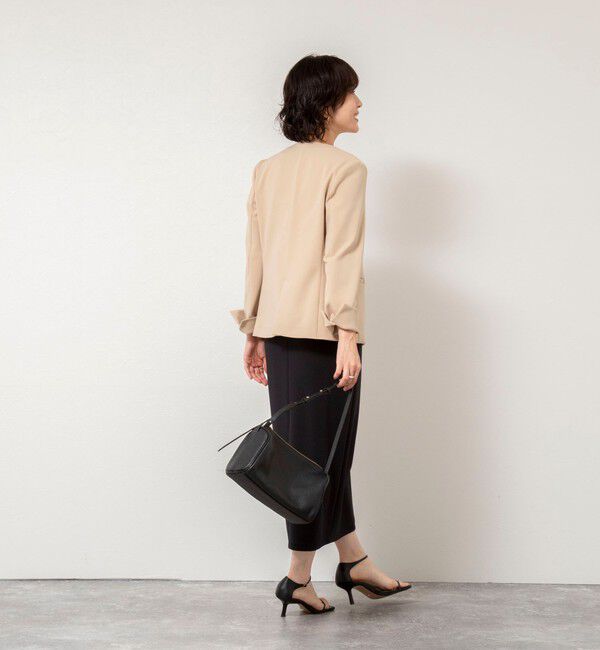 NOLLEY'S sophi「《セットアップ対応》ウォッシャブルWクロス2WAYストレッチジャケット」|ノーカラージャケット|