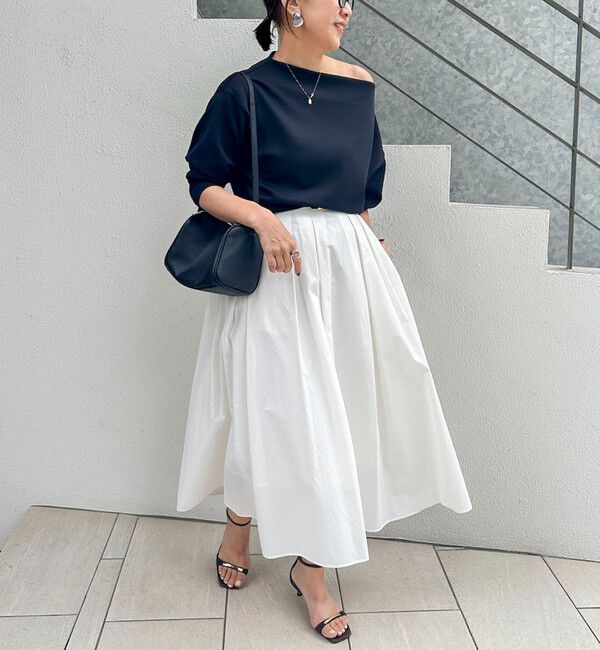 NOLLEY'S sophi「ウォッシャブルタフタタックフレアロングスカート」|スカート|