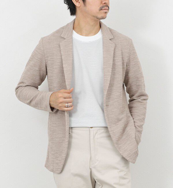 Stutostein「《ビジカジ対応》ツィードジャージーテーラーCD 26SS」|カーディガン|