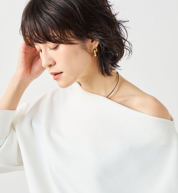 NOLLEY'S sophi「《セットアップ対応》ウォッシャブルボートネックライトダンボールプルオーバー」|Tシャツ・カットソー|