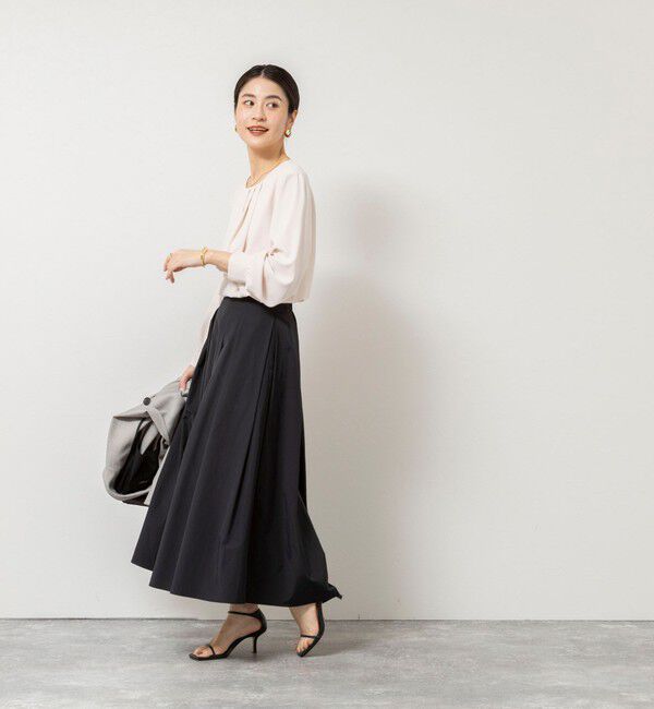 NOLLEY'S sophi「ウォッシャブルファンクショナルジョーゼットプリントタックフレアーブラウス」|シャツ・ブラウス|