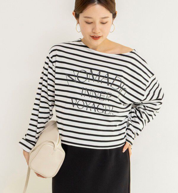 NOLLEY'S「【WEB限定】ウォッシャブルボーダープリントロンTee」|Tシャツ・カットソー|