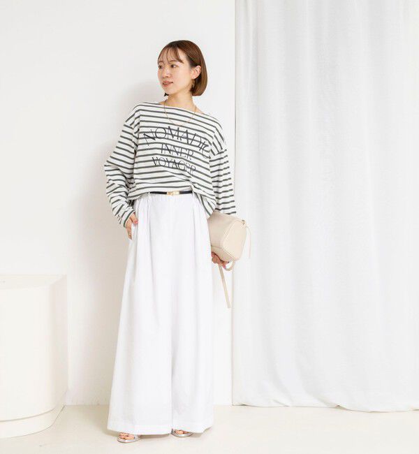 NOLLEY'S「【WEB限定】ウォッシャブルボーダープリントロンTee」|Tシャツ・カットソー|