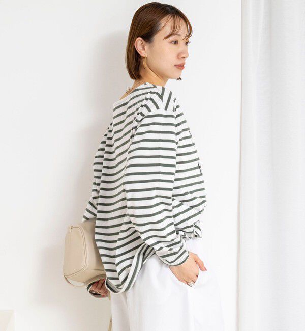 NOLLEY'S「【WEB限定】ウォッシャブルボーダープリントロンTee」|Tシャツ・カットソー|