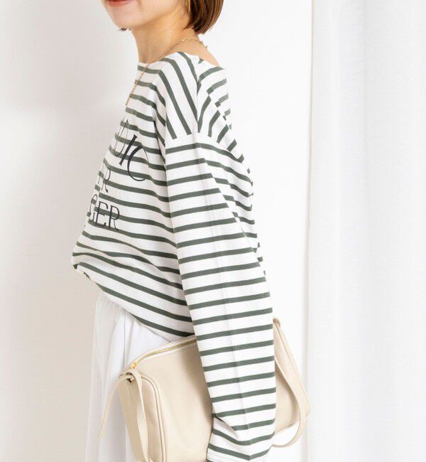 NOLLEY'S「【WEB限定】ウォッシャブルボーダープリントロンTee」|Tシャツ・カットソー|