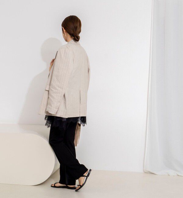 NOLLEY'S「【WEB限定】ウォッシャブルヘムレースサテンタンク」|タンクトップ|