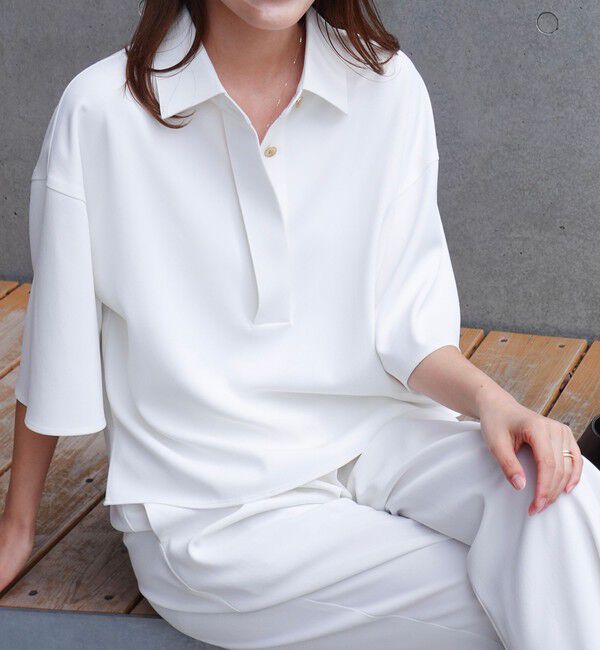 NOLLEY'S「《セットアップ対応》ウォッシャブルイージーツイルシャツ」|シャツ・ブラウス|ホワイト