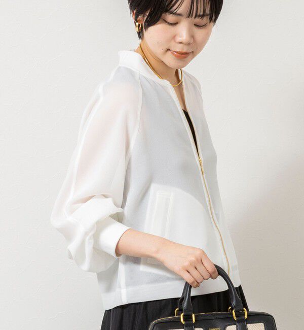 NOLLEY'S sophi「ウォッシャブルカラミメッシュジップアップブルゾン」|ブルゾン・スタジャン|