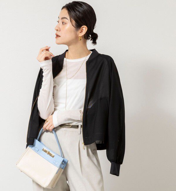 NOLLEY'S sophi「ウォッシャブルカラミメッシュジップアップブルゾン」|ブルゾン・スタジャン|