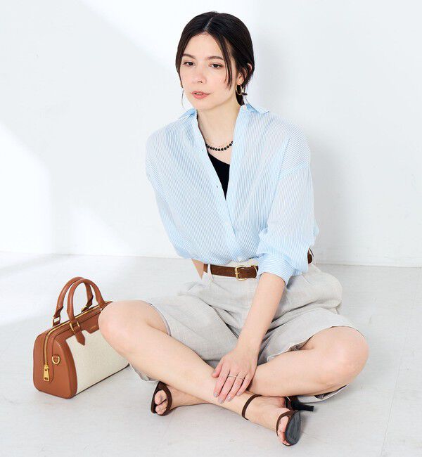 NOLLEY'S sophi「ウォッシャブルACARライトストライプ3WAYオーバーシャツ」|シャツ・ブラウス|