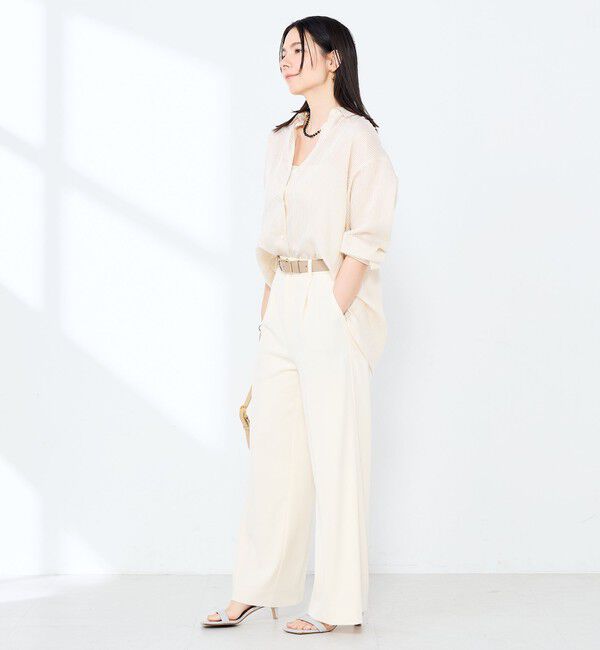 NOLLEY'S sophi「ウォッシャブルACARライトストライプ3WAYオーバーシャツ」|シャツ・ブラウス|