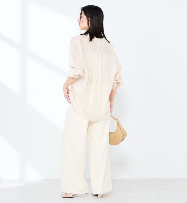 NOLLEY'S sophi「ウォッシャブルACARライトストライプ3WAYオーバーシャツ」|シャツ・ブラウス|