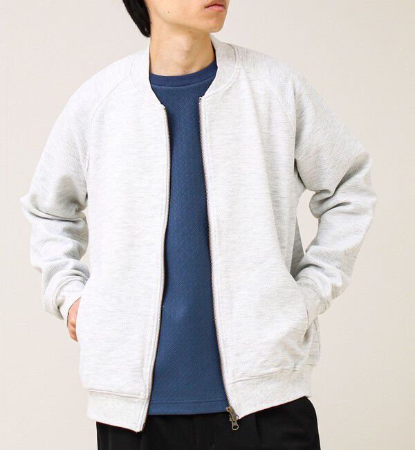 GLOSTER「【きれいめに使える】フクレジャガード MA1カーデ」|カーディガン|ライトグレー
