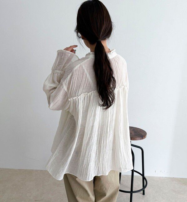 fredy emue「LINEN混シアー楊柳ブラウス」|シャツ・ブラウス|