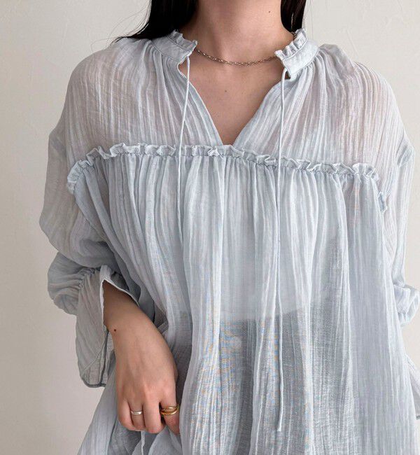 fredy emue「LINEN混シアー楊柳ブラウス」|シャツ・ブラウス|