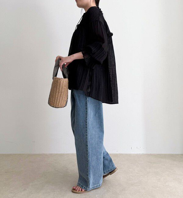 fredy emue「LINEN混シアー楊柳ブラウス」|シャツ・ブラウス|
