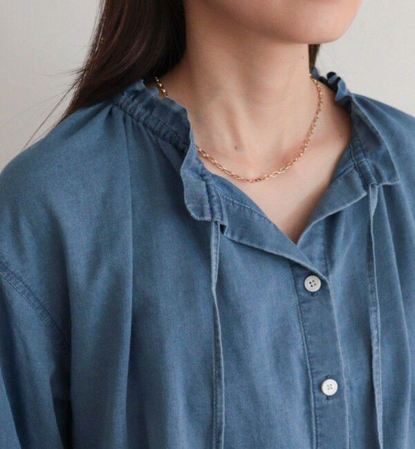 fredy emue「シアーデニムフリルカラーブラウス」|シャツ・ブラウス|