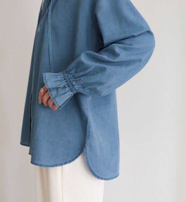 fredy emue「シアーデニムフリルカラーブラウス」|シャツ・ブラウス|