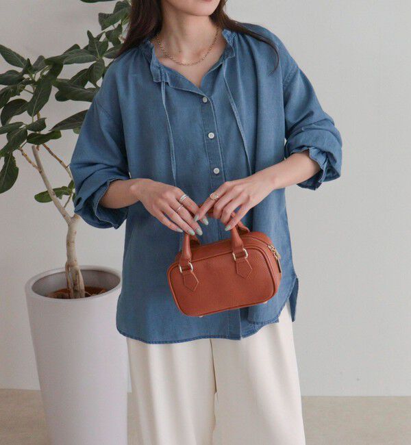 fredy emue「シアーデニムフリルカラーブラウス」|シャツ・ブラウス|