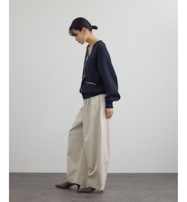 SALON adam et rope'「【WEB限定】メタルボタンスウェットライクラインカーディガン 3[新色追加]」|カーディガン|