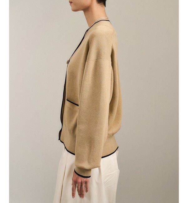 SALON adam et rope'「【WEB限定】メタルボタンスウェットライクラインカーディガン 3[新色追加]」|カーディガン|