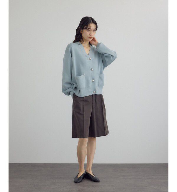 SALON adam et rope'「【WEB限定】メタルボタンスウェットライクラインカーディガン 3[新色追加]」|カーディガン|