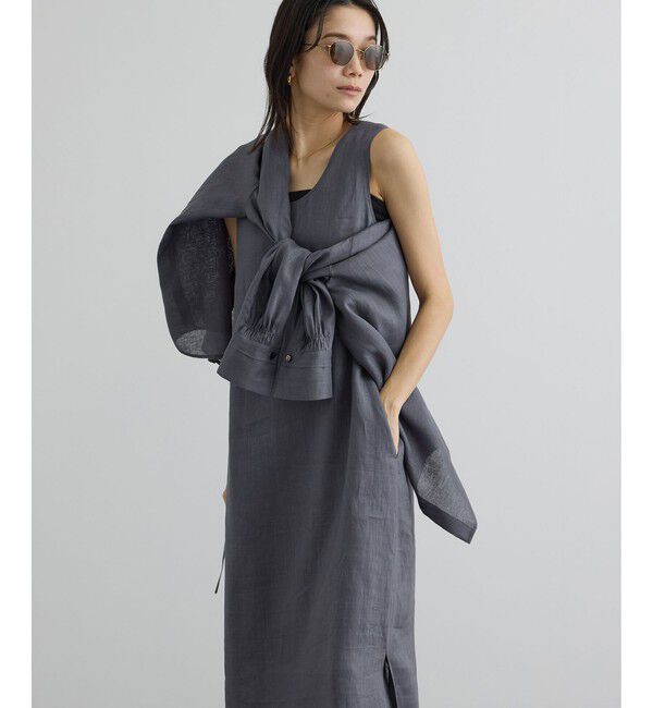 SALON adam et rope'「リネンドロストノースリーブワンピース / GENTLE LINEN」|ワンピース|