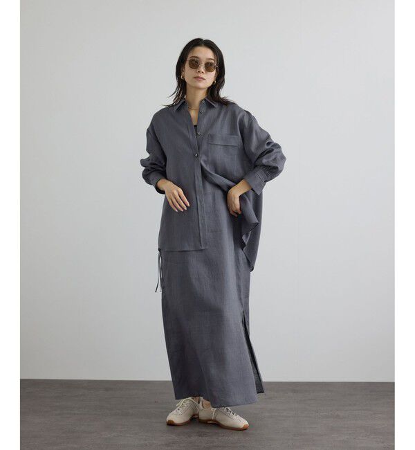 SALON adam et rope'「リネンドロストノースリーブワンピース / GENTLE LINEN」|ワンピース|