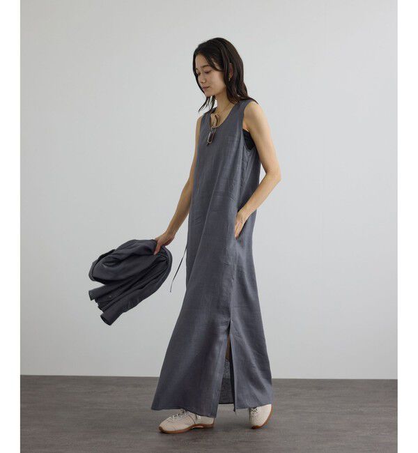 SALON adam et rope'「リネンドロストノースリーブワンピース / GENTLE LINEN」|ワンピース|