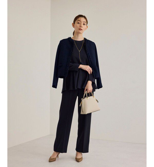 ROPE「【雑誌掲載】ミックスツイードノーカラージャケット」|ノーカラージャケット|