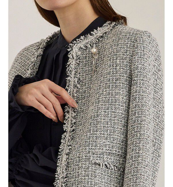 ROPE「【雑誌掲載】ミックスツイードノーカラージャケット」|ノーカラージャケット|