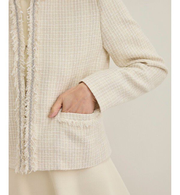 ROPE「【雑誌掲載】ミックスツイードノーカラージャケット」|ノーカラージャケット|