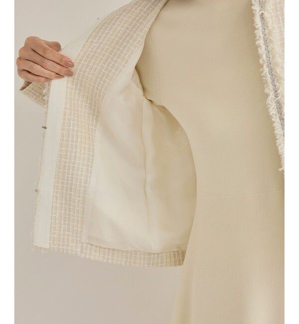 ROPE「【雑誌掲載】ミックスツイードノーカラージャケット」|ノーカラージャケット|