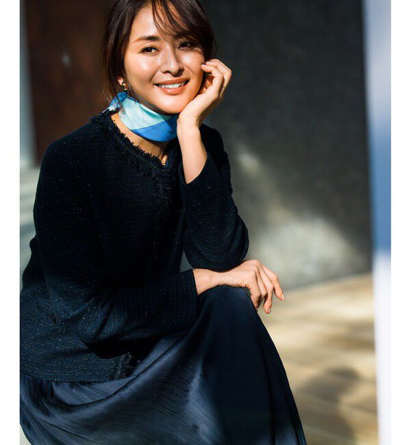 ROPE「【雑誌掲載】ミックスツイードノーカラージャケット」|ノーカラージャケット|