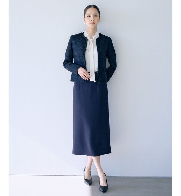 ROPE「ミックスツイードノーカラージャケット/26SS」|ノーカラージャケット|