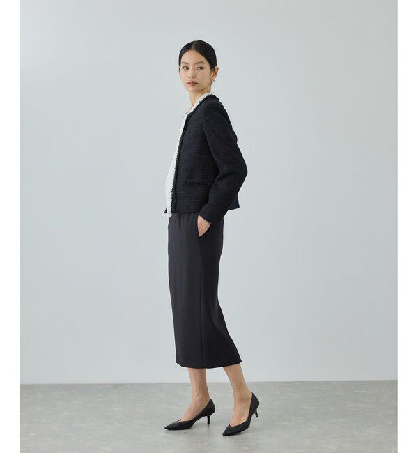 ROPE「ミックスツイードノーカラージャケット/26SS」|ノーカラージャケット|