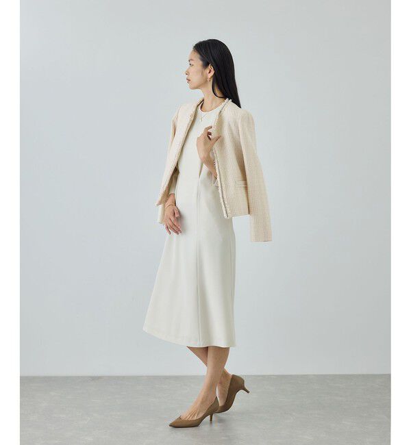 ROPE「ミックスツイードノーカラージャケット/26SS」|ノーカラージャケット|