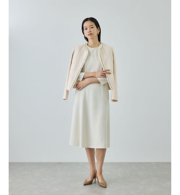 ROPE「ミックスツイードノーカラージャケット/26SS」|ノーカラージャケット|