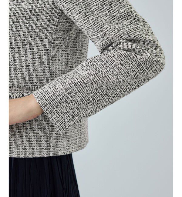 ROPE「ミックスツイードノーカラージャケット/26SS」|ノーカラージャケット|