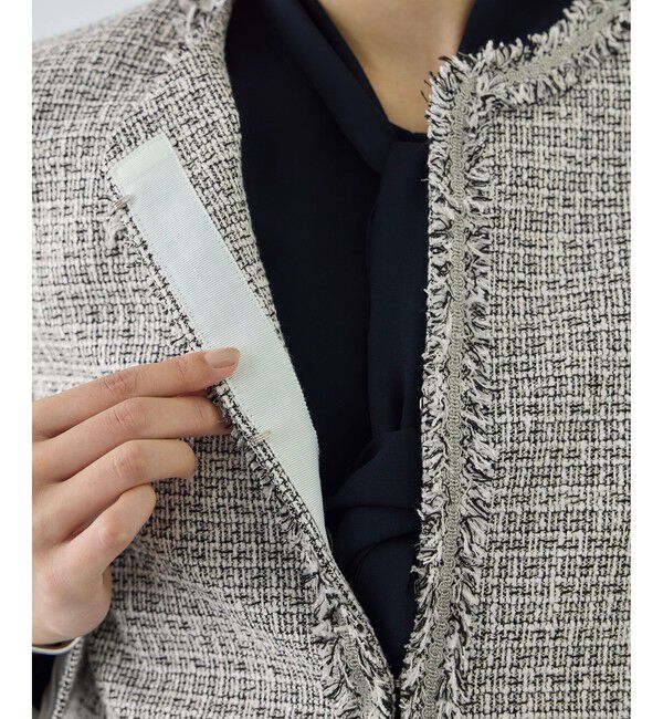 ROPE「ミックスツイードノーカラージャケット/26SS」|ノーカラージャケット|