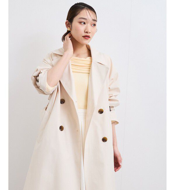 VIS「【定番人気】【撥水/UVケア】後ろタックトレンチコート スプリングコート」|トレンチコート|