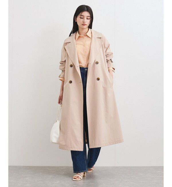 VIS「【定番人気】【撥水/UVケア】後ろタックトレンチコート スプリングコート」|トレンチコート|