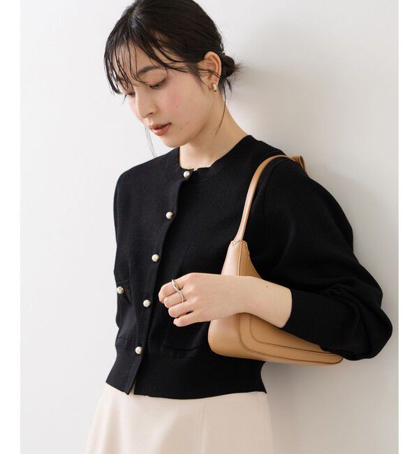 VIS「パールボタンカーディガン」|カーディガン|ブラック(01)