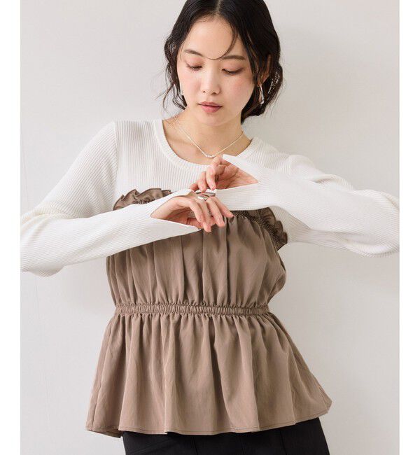 VIS「シャーリングビスチェドッキングニット/イージーケア」|ニット・セーター|