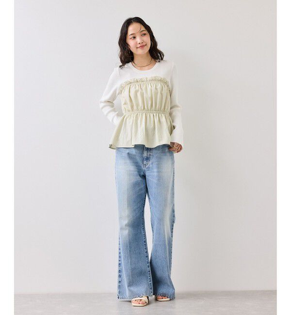 VIS「シャーリングビスチェドッキングニット/イージーケア」|ニット・セーター|