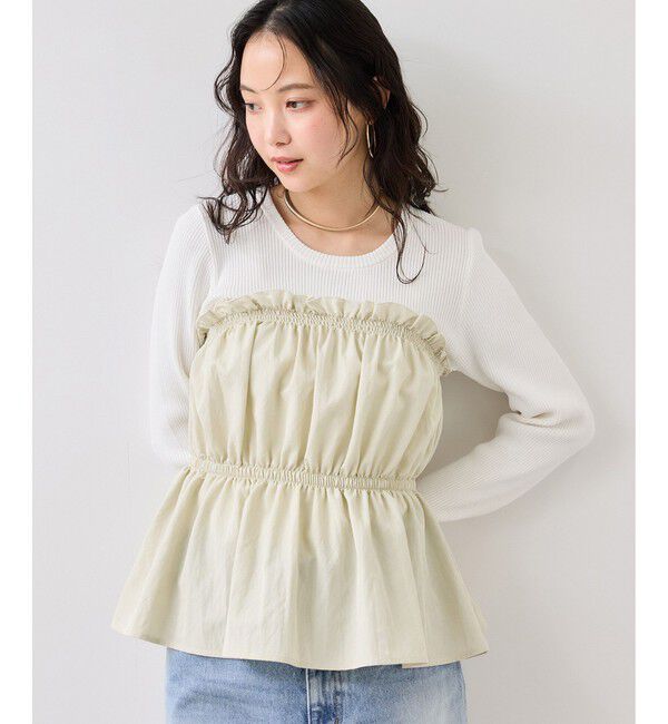 VIS「シャーリングビスチェドッキングニット/イージーケア」|ニット・セーター|