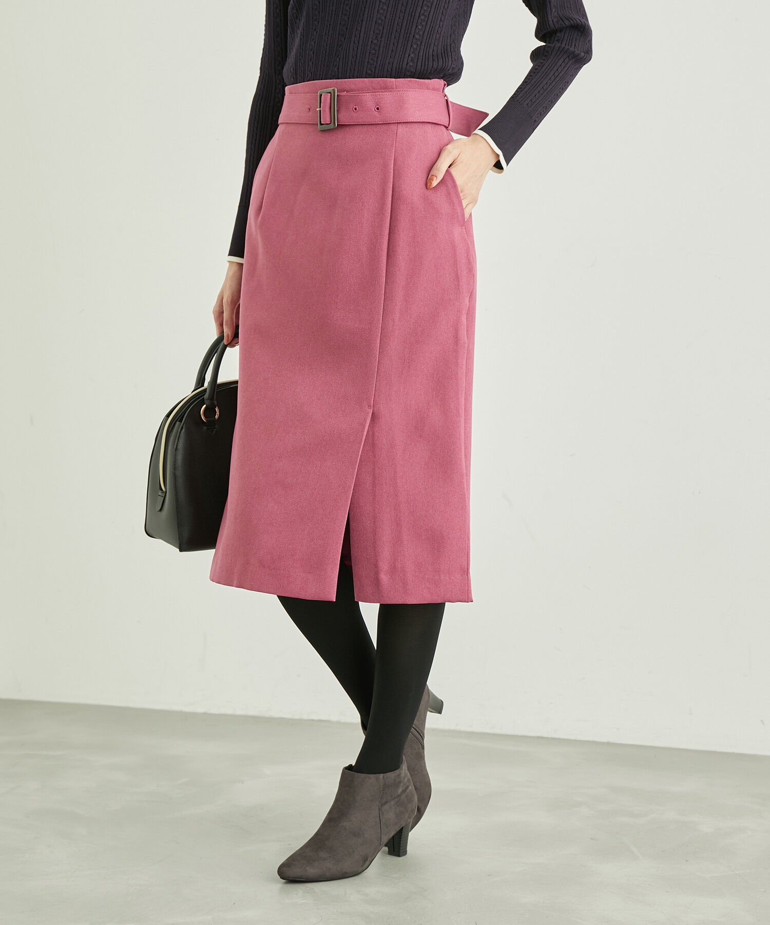 Rope&rsquo;Picnic「ラナテックラップ風スカート」|スカート|ローズピンク(64)