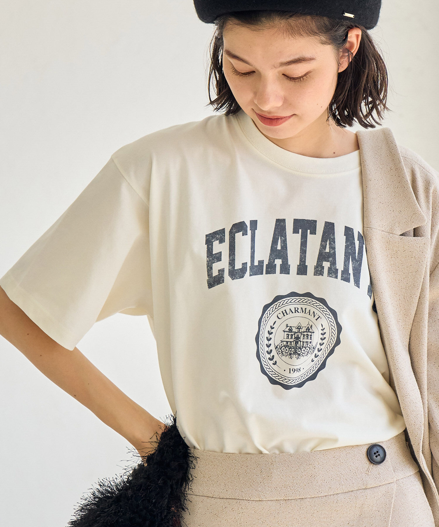 ROPE' PICNIC R「カレッジロゴオーバーTシャツ」|Tシャツ・カットソー|